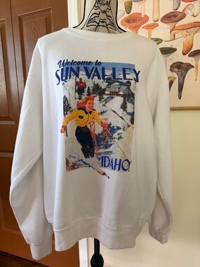 Show Me Your MuMu White Sun Valley Idaho Graphic Crewneck